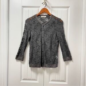 Vintage Vicolo Made in Italy See-through Lace Cardigan Grey